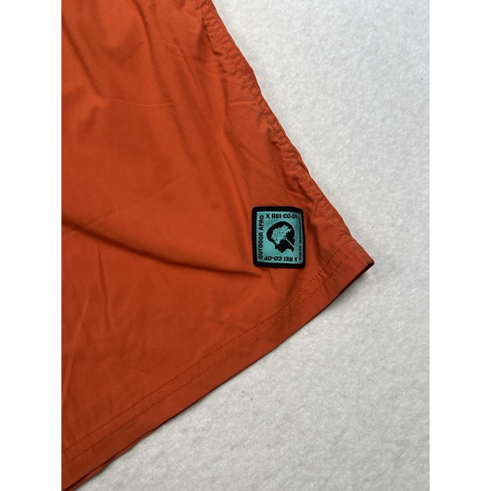 Outdoor Afro x REI Co-op Hiking Shorts Mens Large Orange Zip Pockets Drawstring - Picture 5 of 10